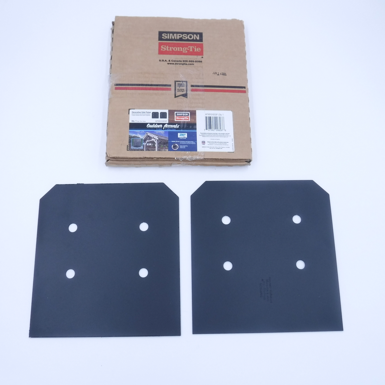 2x Simpson APVB1010DSP Avant Decorative Post Base Plates 10×10 Black Powder Coat