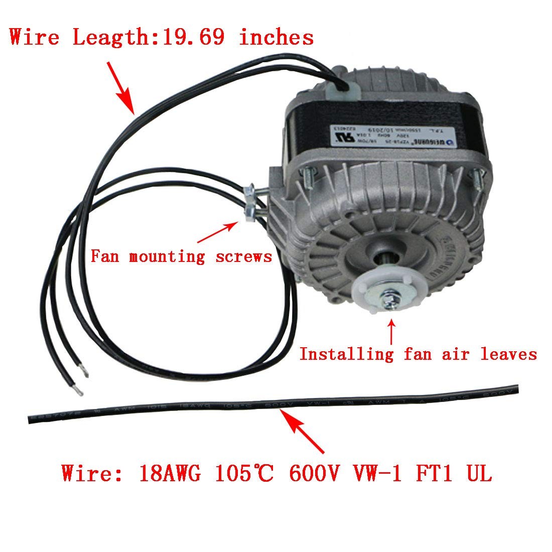 YZF18-25 AC Fan Motor 120V 60Hz 18W for Ventilation & Refrigeration