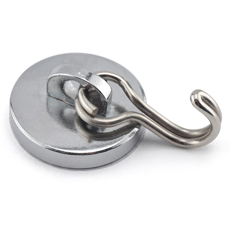 Magnet Source 1.125 in. W Silver Magnetic Hook 40 lb. Pull