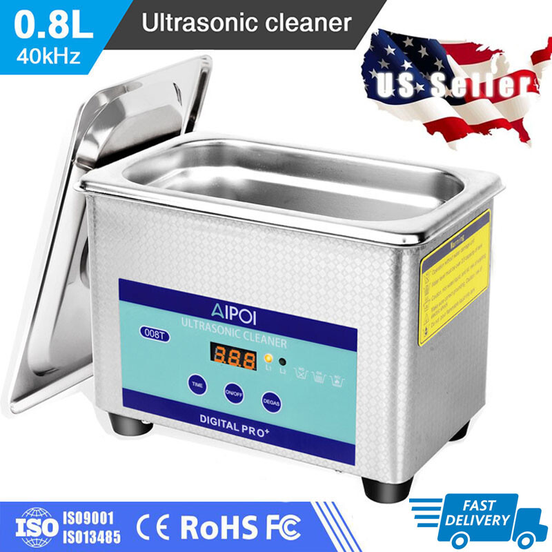800ml 0.8L Ultrasonic Cleaner Digital Sonic Cleaning Equipment Stainless Steel