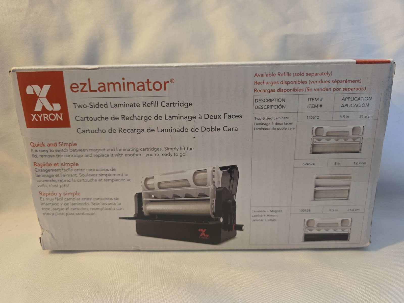 (1) Xyron ezLaminator Refill Cartridge Two-Sided Laminate 60ft 145612