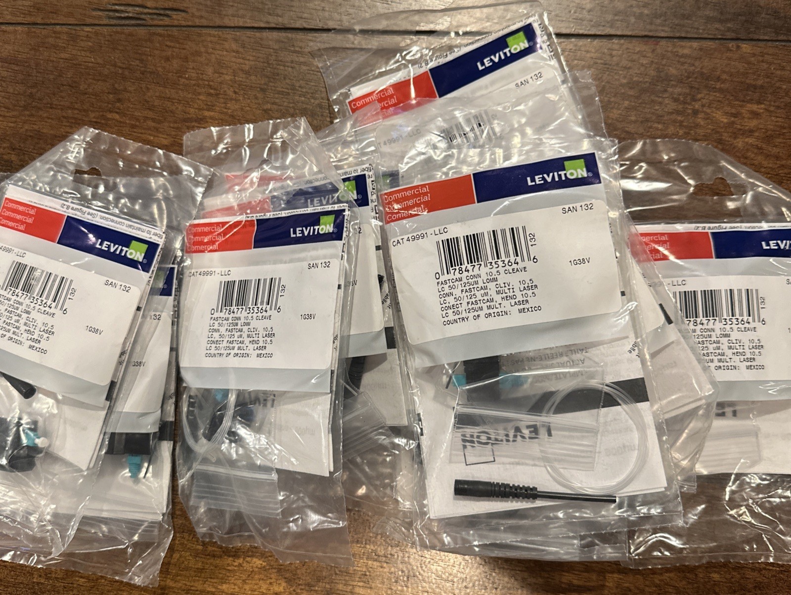 Leviton Fastcam LC Fiber Connectors CAT 49991-LLC 10.5 Cleave 50/125UM NIB