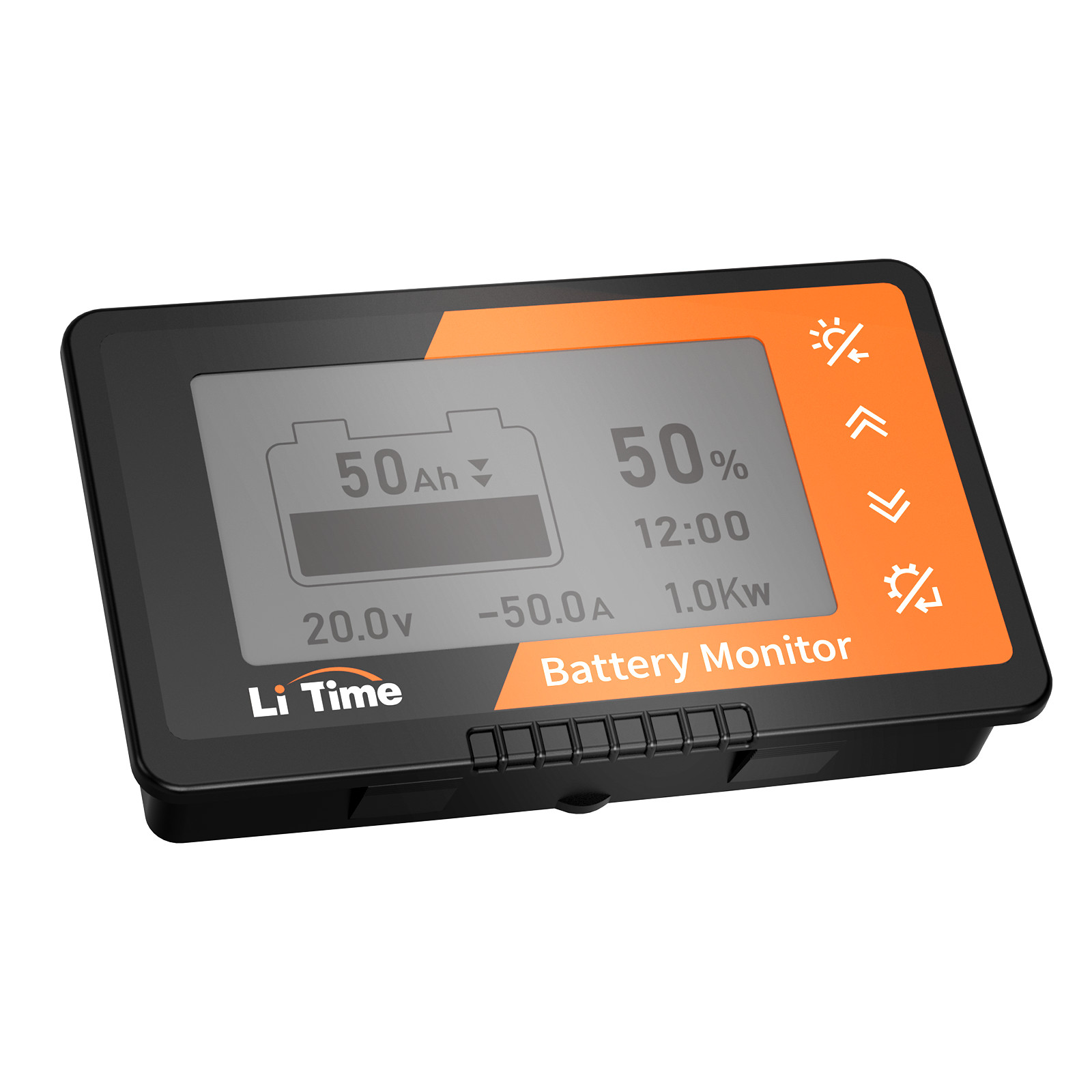 LiTime 500A 8V-120V Battery Monitor with Shunt with Capacity Percentage Display