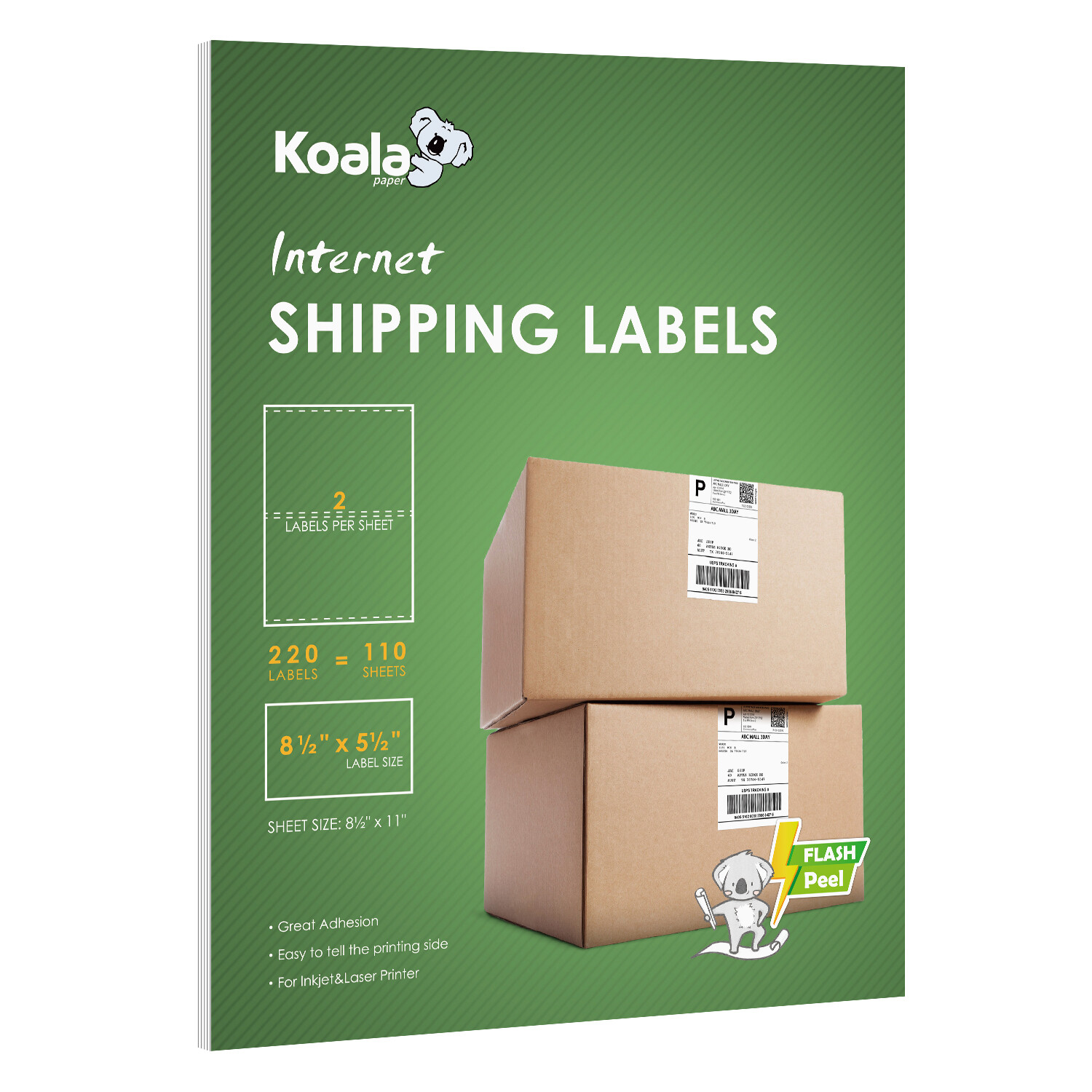 220 Self Adhesive Shipping Label Half Sheet 8.5 x 5.5 eBay USPS Fedex 2 Per Shee