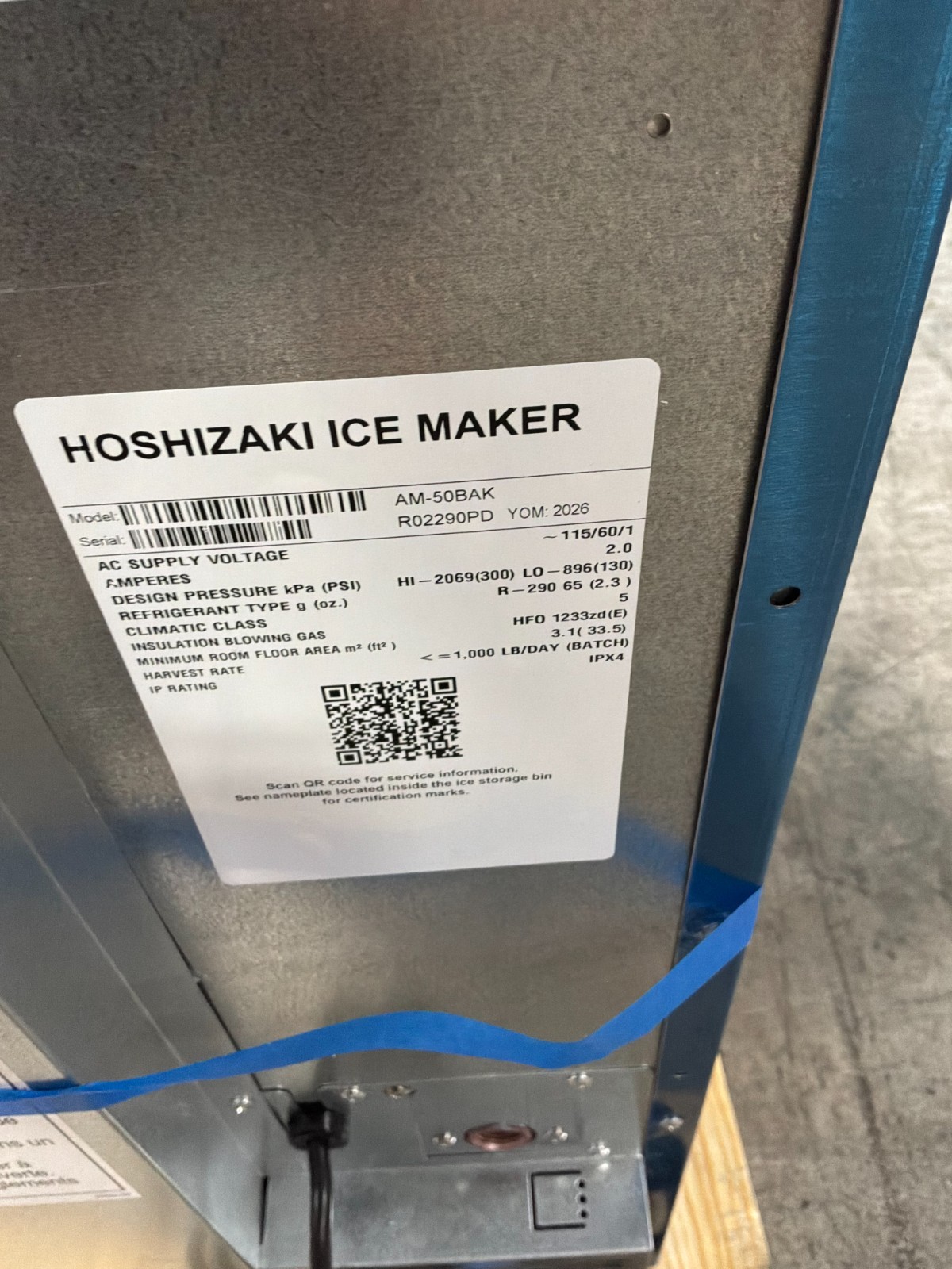 |5081| Hoshizaki AM-50BAK 14 7/8″W Top Hat Undercounter Ice Machine – 54 lbs/day
