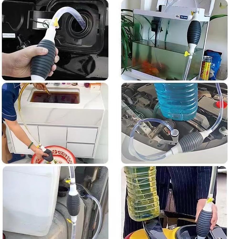 Siphon Hand Pump Portable Manual Car Fuel Transfer Pump for Gas Gasoline Petrol