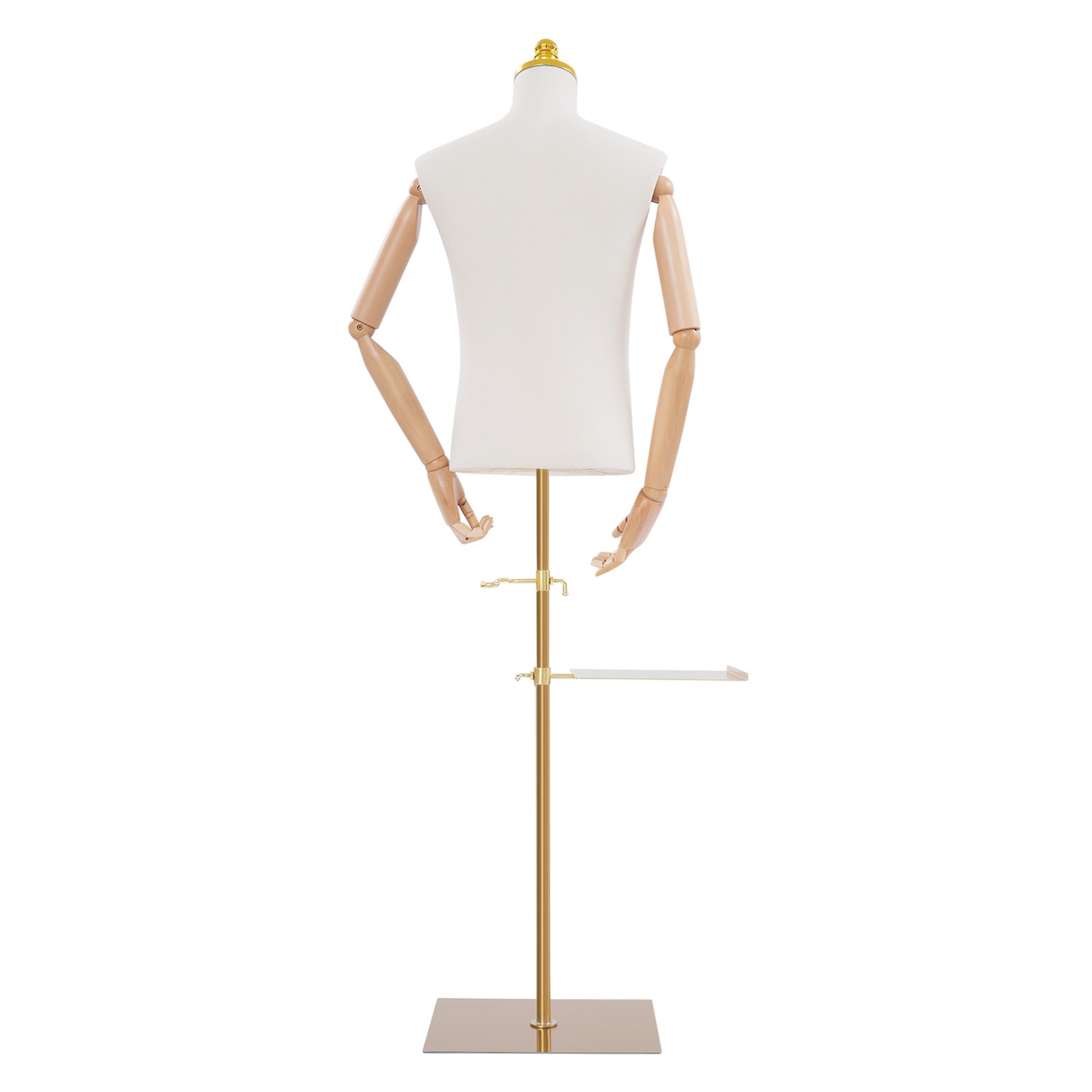 Adjustable Male Mannequin 150-180cm with Pants & Shoe Rack, 66 lbs Capacity