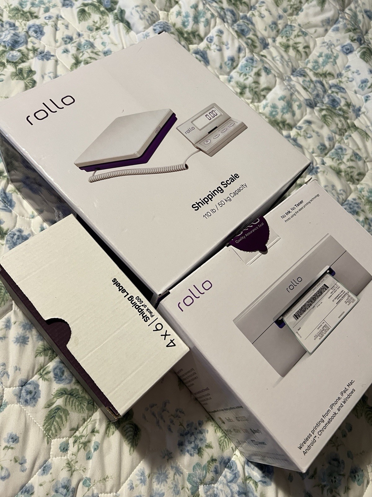 ALL 3-White Rollo X1040-Wireless Thermal Label Printer&Shipping Scale&500 Labels