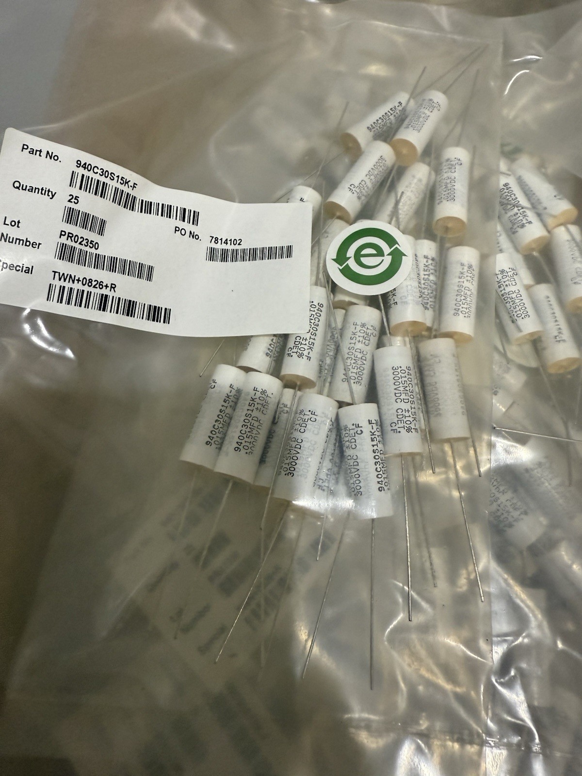 Cornell Dubilier Power Film Capacitor 940C30S15K-F NEW QTY 25 PCS