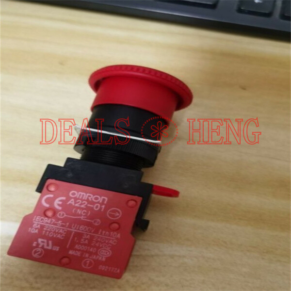 ONE NEW Omron A22E-M-02 A22EM02 Pushbutton Switch Red BUTTON