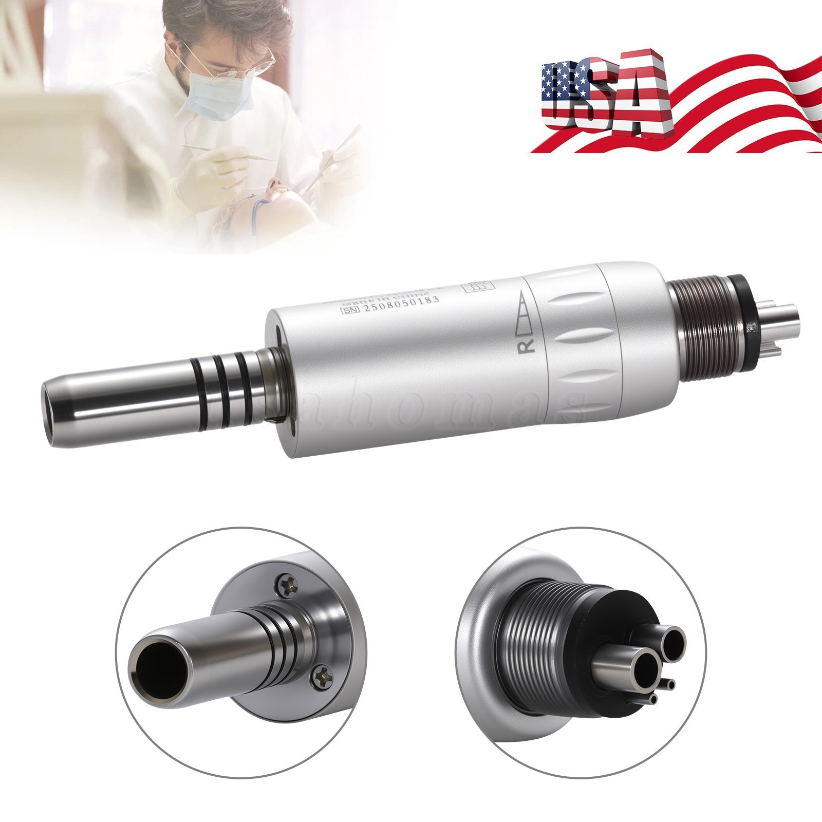 KAVO Style Dental Slow Low Speed Air Motor Handpiece Inner Water Spray 4Hole USA