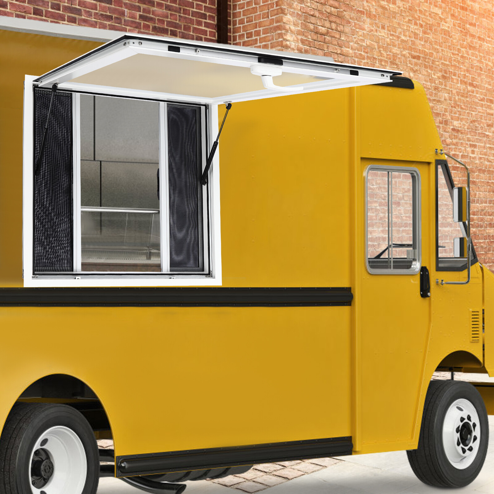 36″L x 36″W Concession Stand Serving Window Food Truck Service Awning w/ Hooks