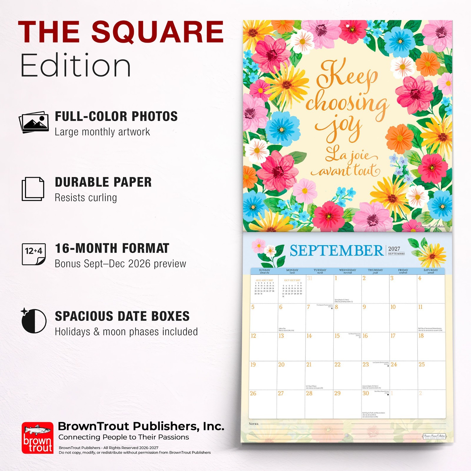 Bonnie Marcus OFFICIAL | 2027 12×24″ (Hanging) Monthly Square Wall Calendar
