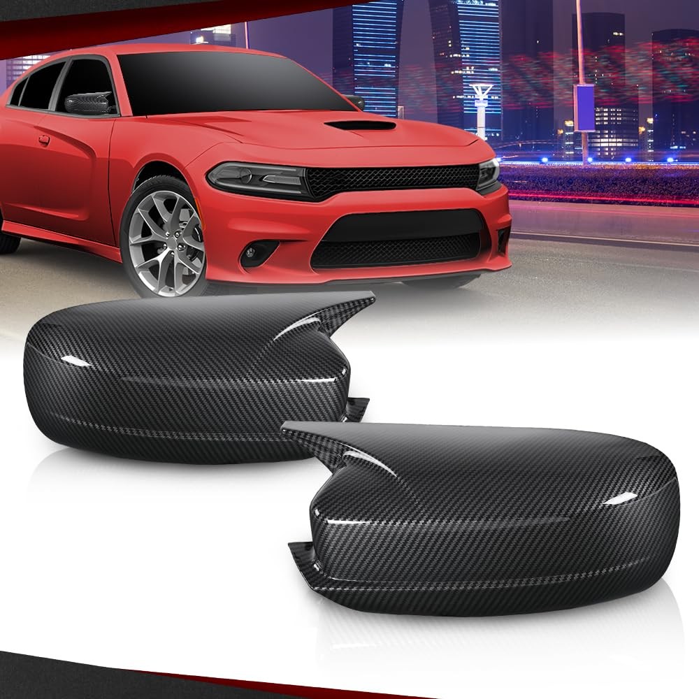 Side Mirror Covers Shell Cap Left Right for Dodge Charger SRT 2015-2023