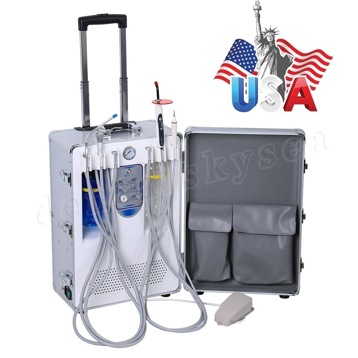 Dental LED E-generator Triple Spray Fiber Optic High Speed handpiece 4-Hole USA