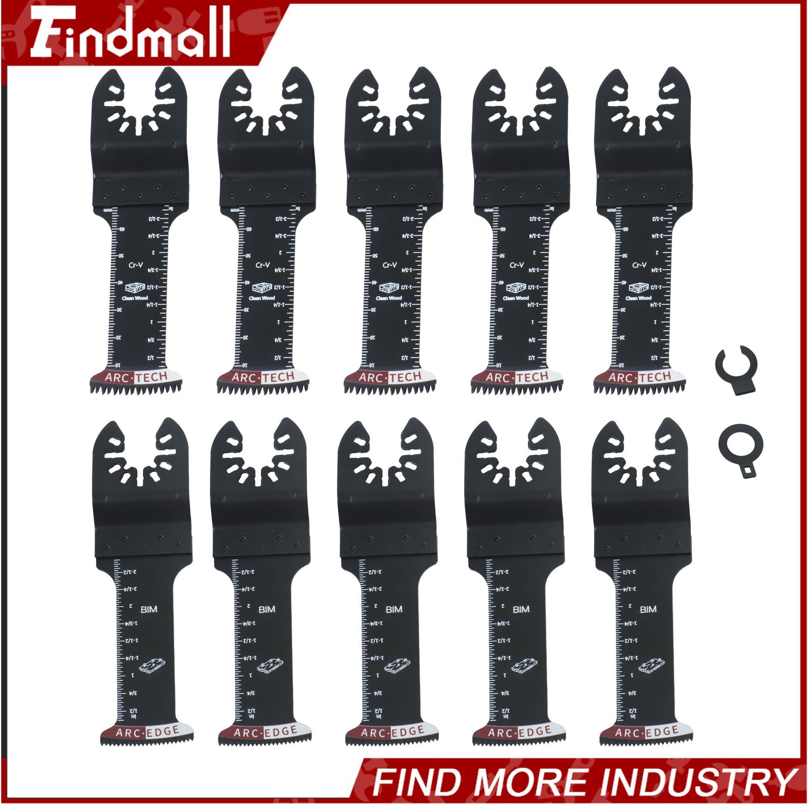 Findmall 10Pcs Extra Long Multitool Blades Japanese Tooth Oscillating Saw Blades