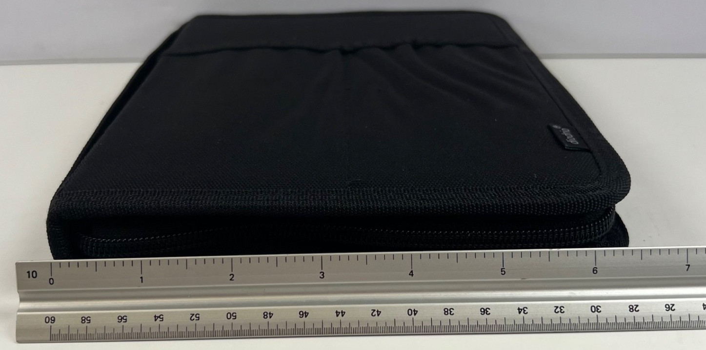 Diodrio Zipper Journal Organizer with A5 Notebook Pen & Card Holder Black