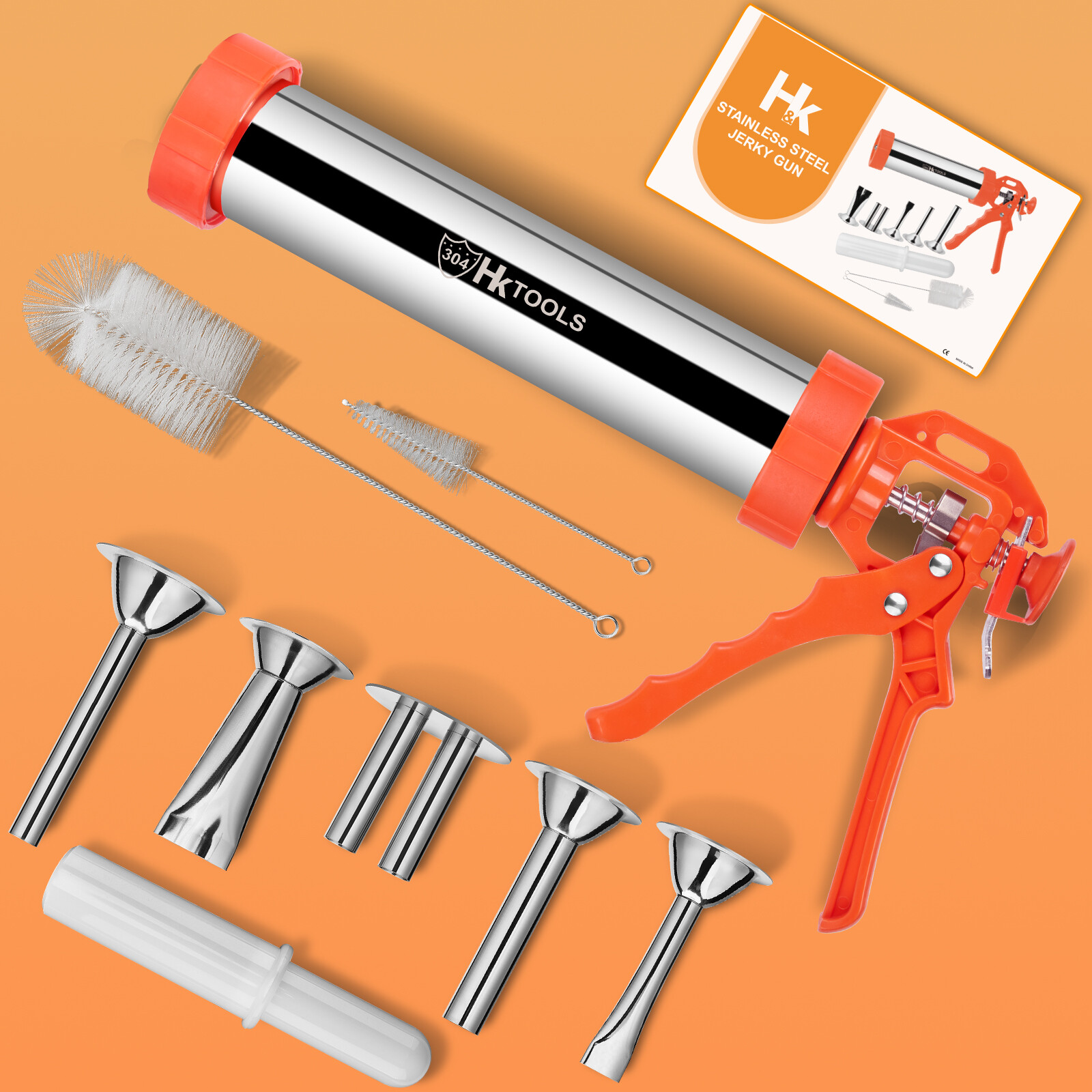 Extra Large Jerky Gun Kits 2.5 Pound Stainless Steel Sausage Making Gun