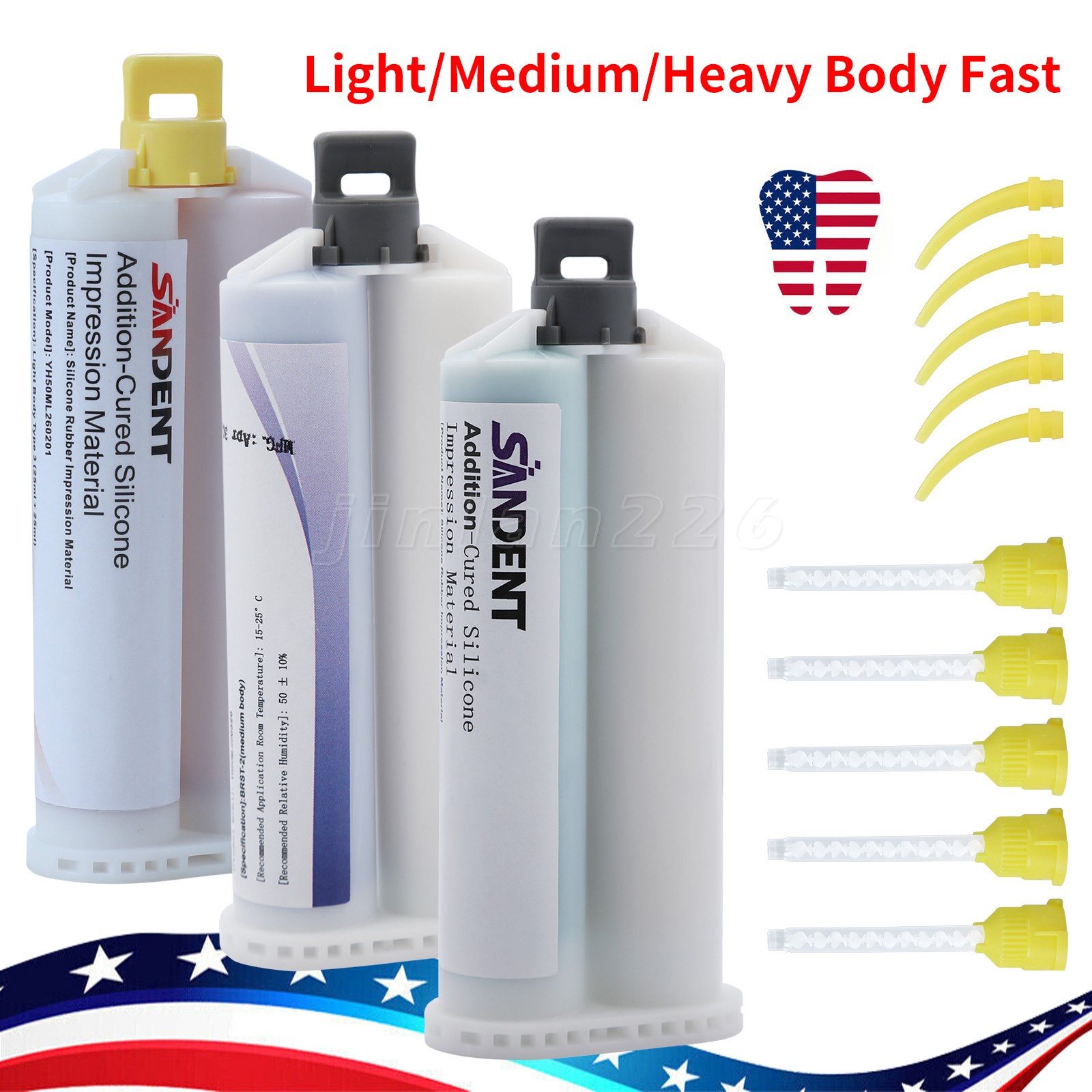 up to 100x50ml Dental VPS Impression Material Fast Set with Tips
