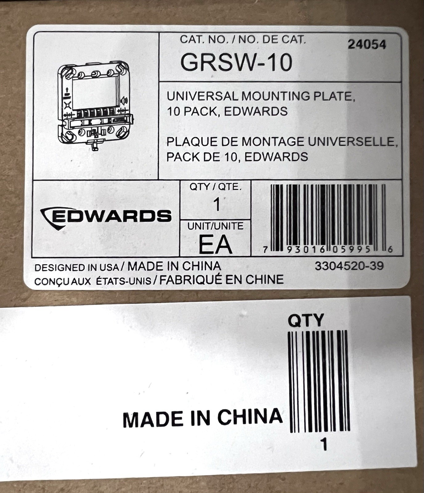 EST Edwards GRSW-10 Universal Mounting Plate 10 Pack (NEW IN BOX)