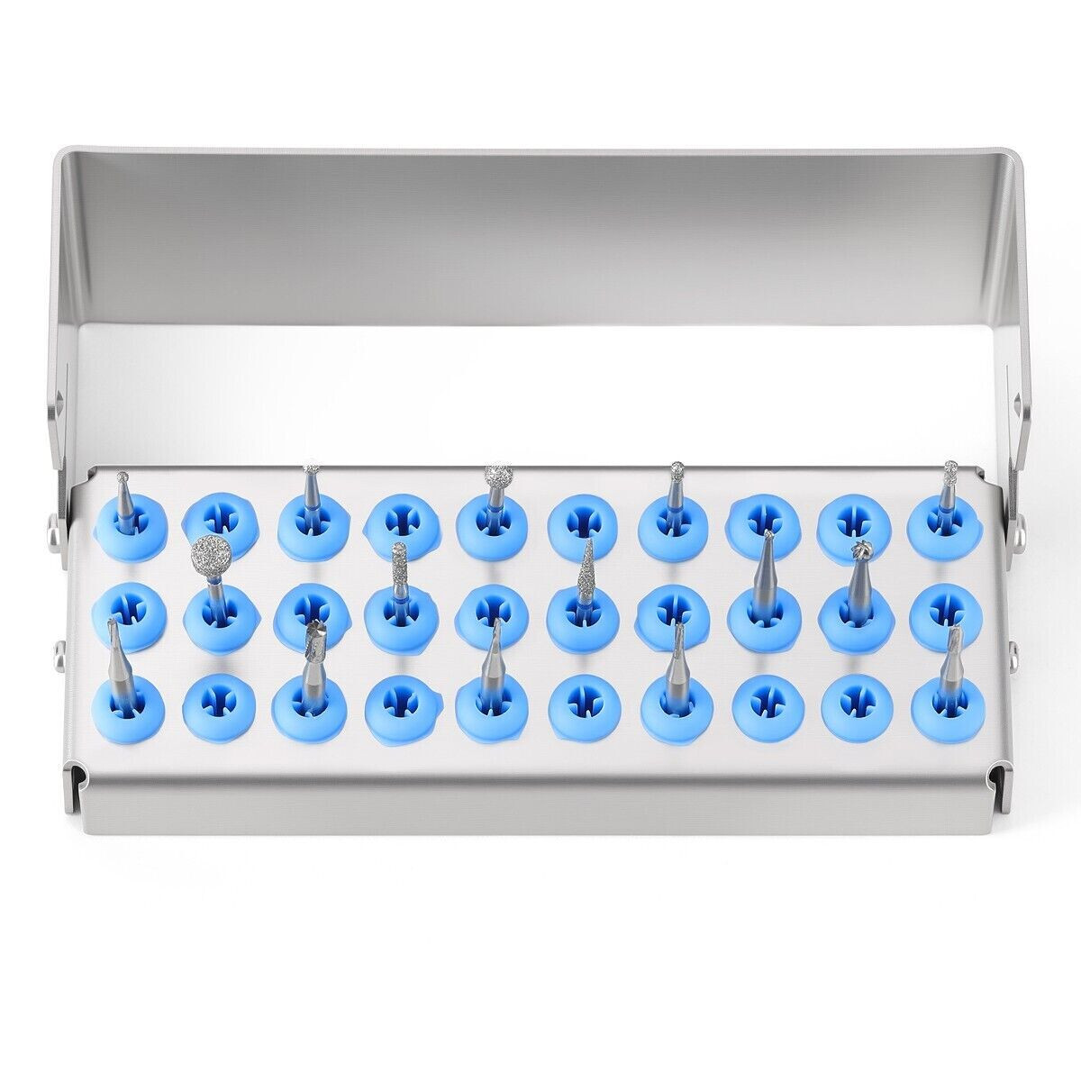 6Type Dental Bur Block Holder Disinfection Box Autoclave For High Low Speed Burs