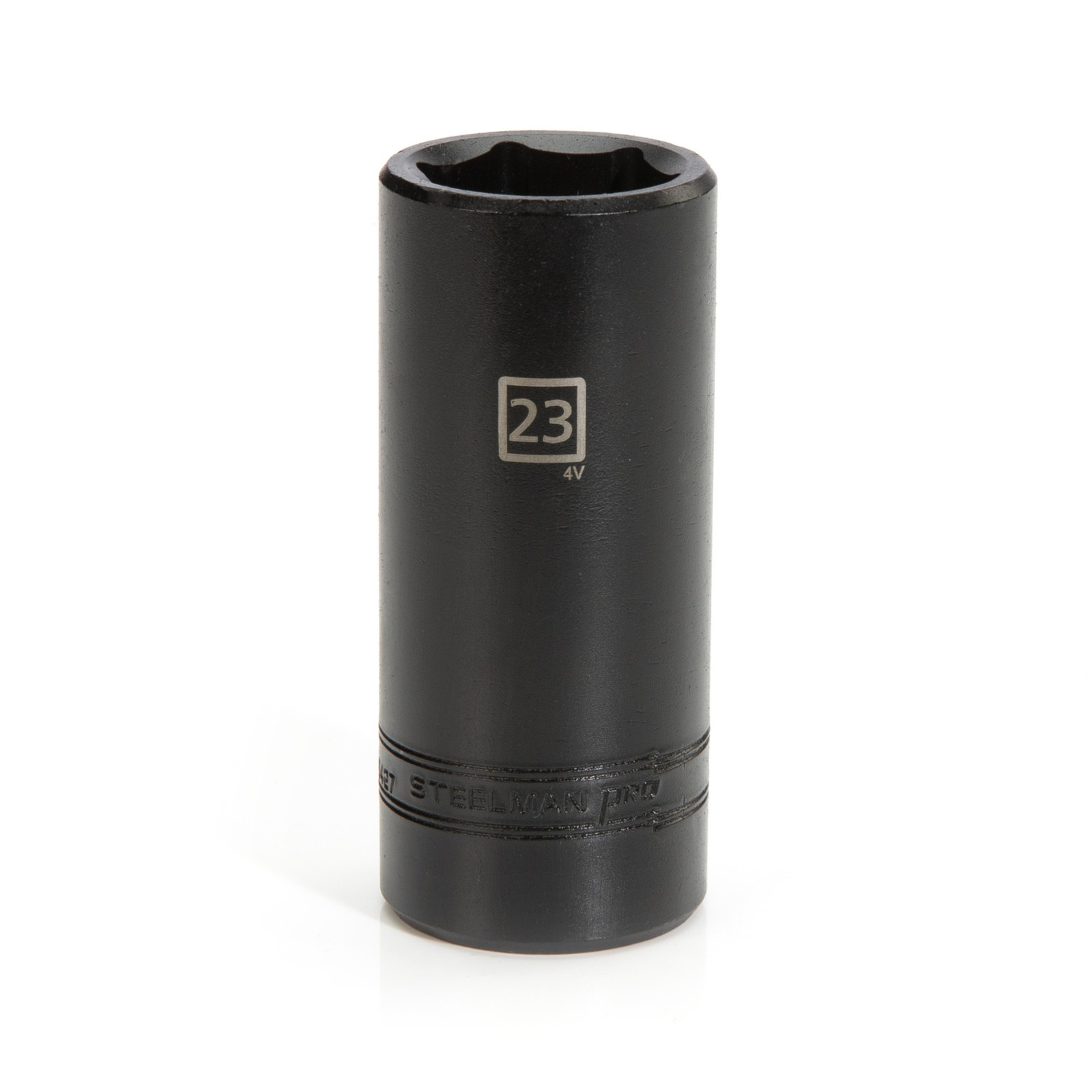 STEELMAN 1/2-Inch Drive x 23mm Deep Well 6-Point Impact Socket, 78427