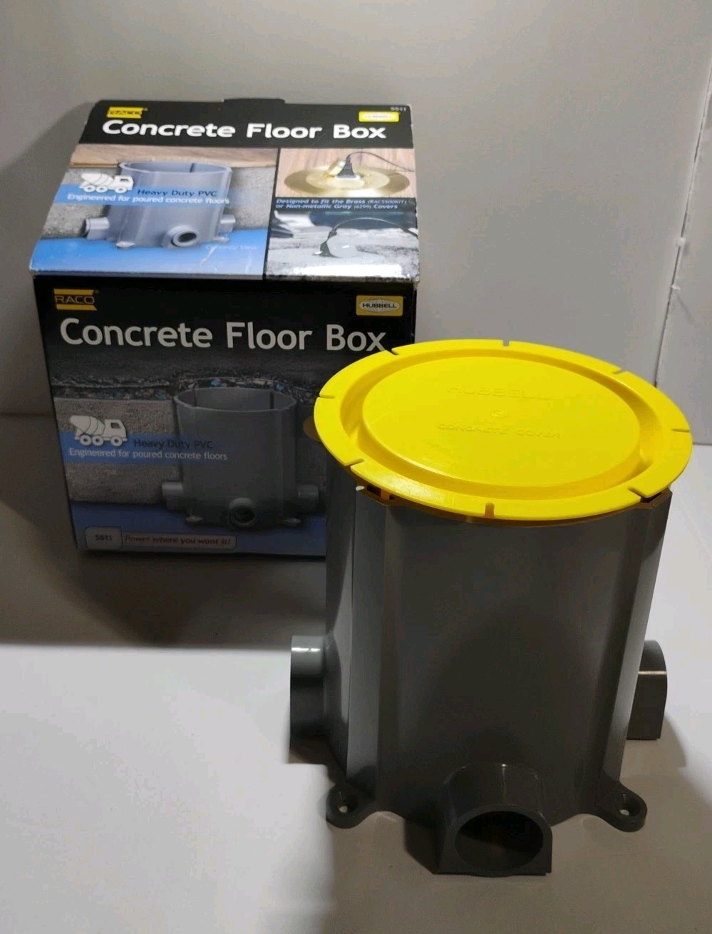 Hubbell Raco 5511 Round Concrete Floor Box Heavy Duty PVC For Poured Concrete