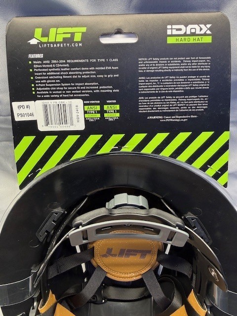 Lift Safety iDAX – Vented Hard Hat – Black Carbon HIDV-24CB
