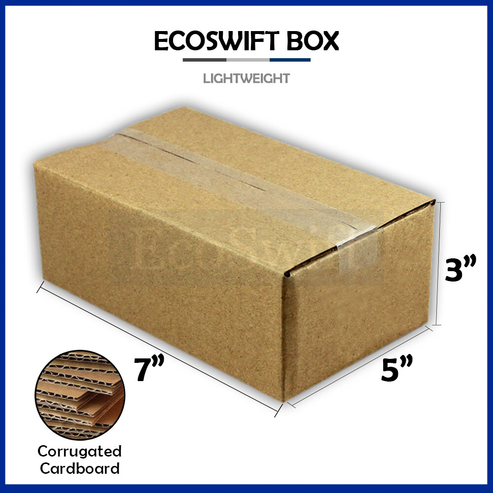 1-Box 7x5x3 EcoSwift Cardboard Packing Moving Shipping Box Corrugated Carton