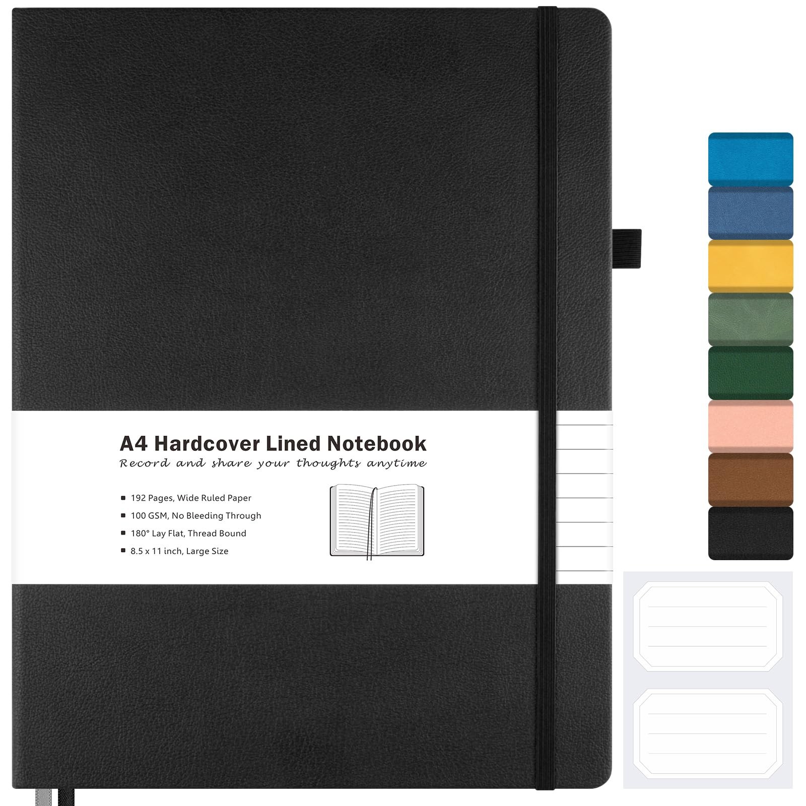 Lined Journal Notebook, 8.5″ x 11″ Hardcover Leather Notebook for Work, Wide …