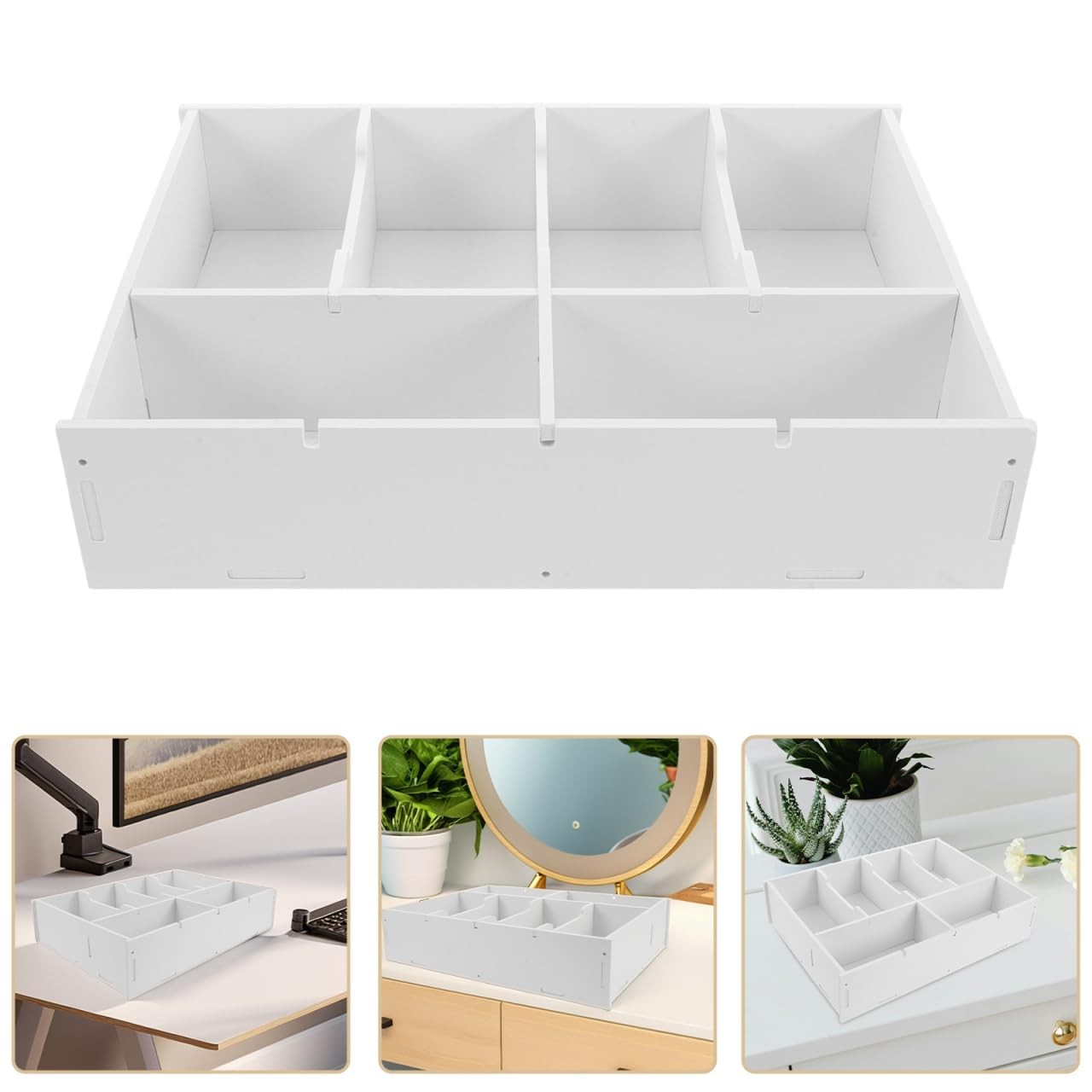 Cash Box with Dividers 6-Grid Money Organizer Tray for Desk Drawer 13.97X10.0…