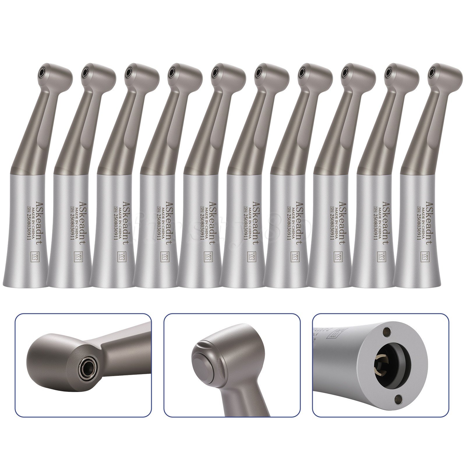ASkeadnt Dental 1:1 Direct Drive Slow Speed Contra Angle Handpiece Push Button