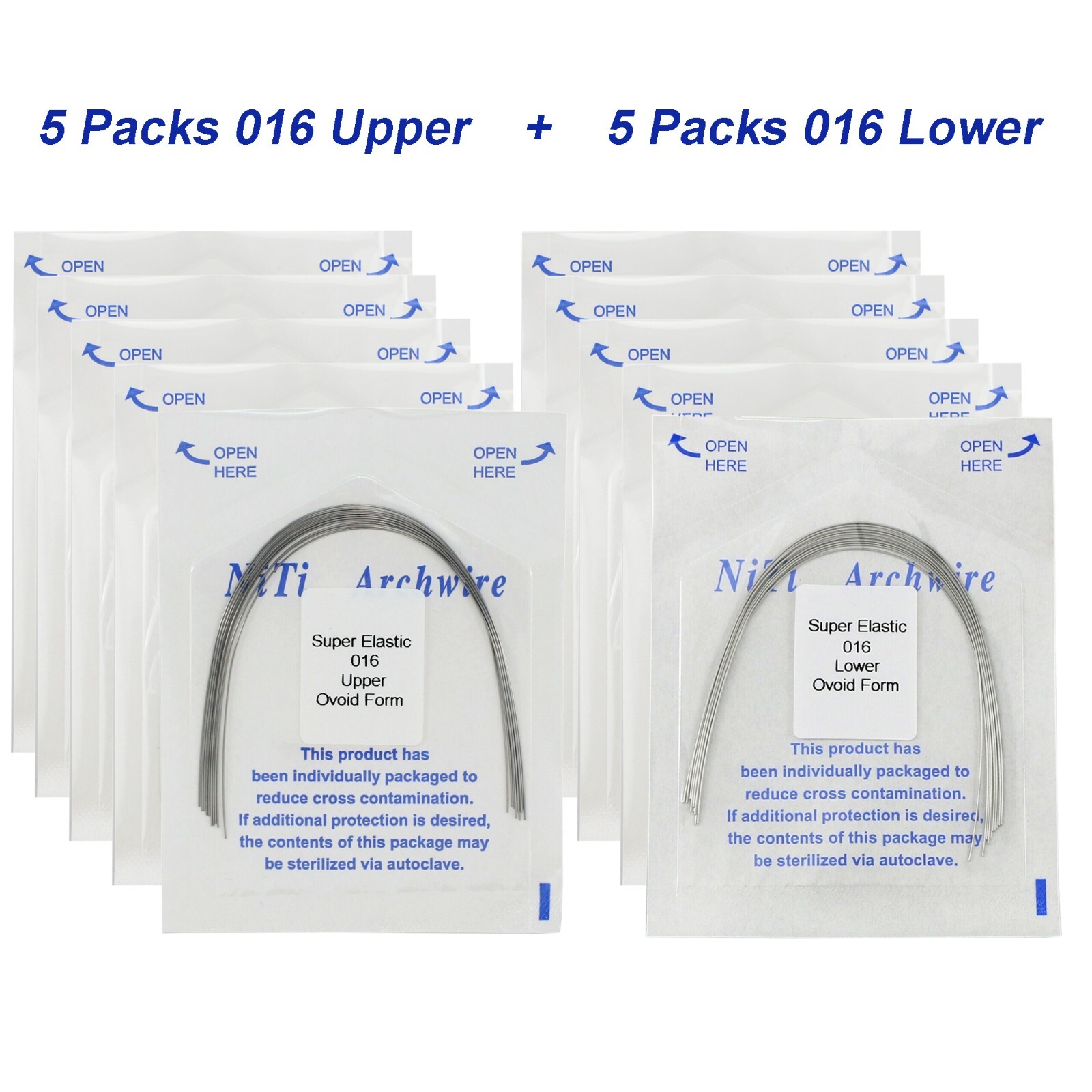 100pcs Dental Orthodontic Niti Arch Wire Super Elastic Ovoid Round Rectangular