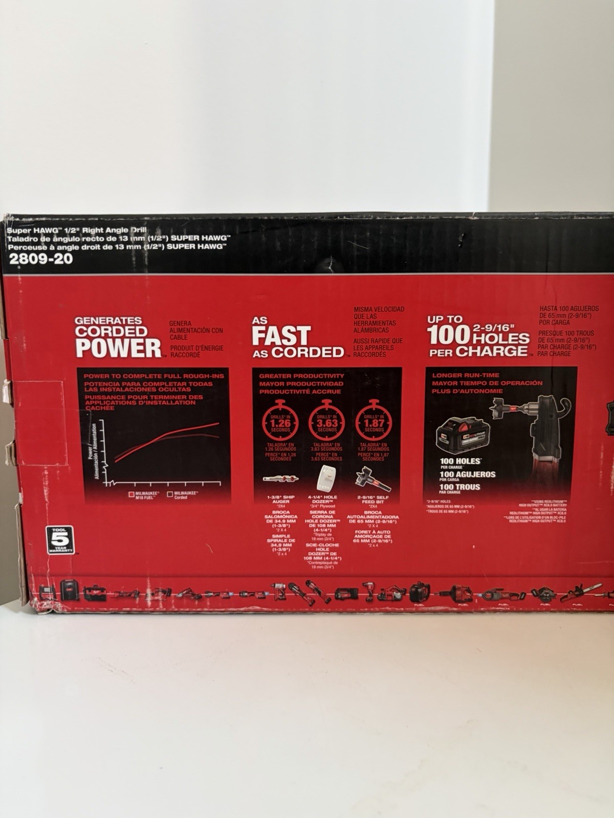 Milwaukee 2809-20 M18 18V Brushless Lithium Ion 1/2 in Right Angle Drill