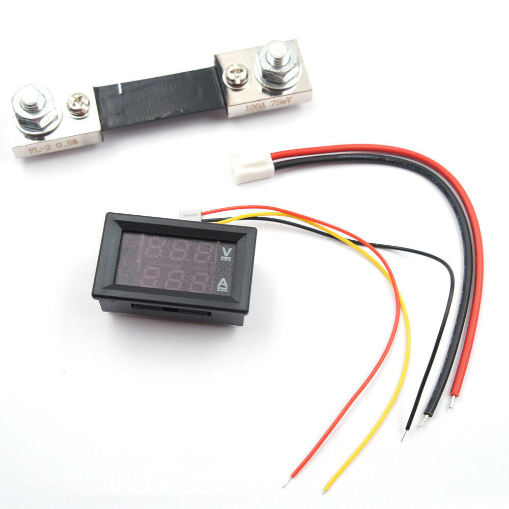 DC 100V 100A Voltmeter Ammeter Volt Amp Meter Voltage Current Tester with Shunt