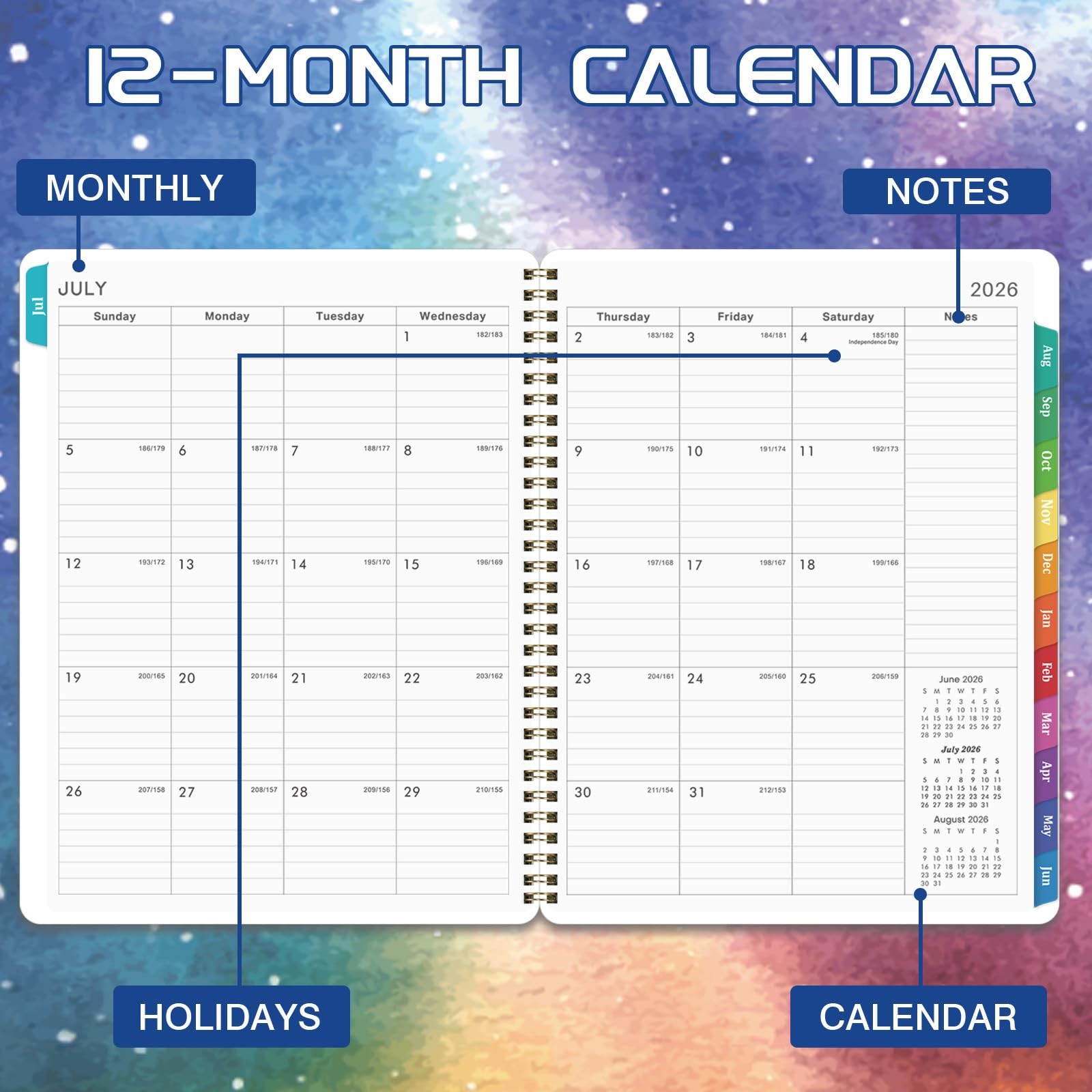 Planner 2026-2027 – Academic 136 pages, 8 X 10 inches, Colorful