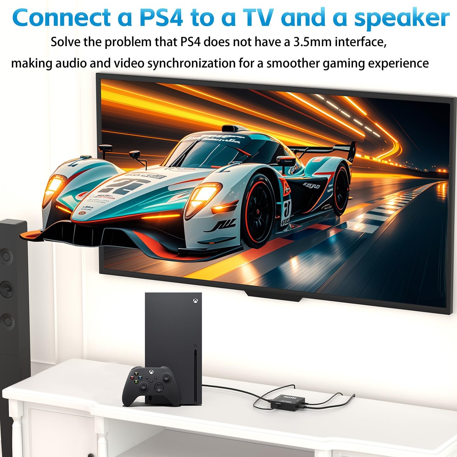 4K 60Hz HDMI Audio Extractor Converter, HDMI to 3.5mm AUX Audio Adapter