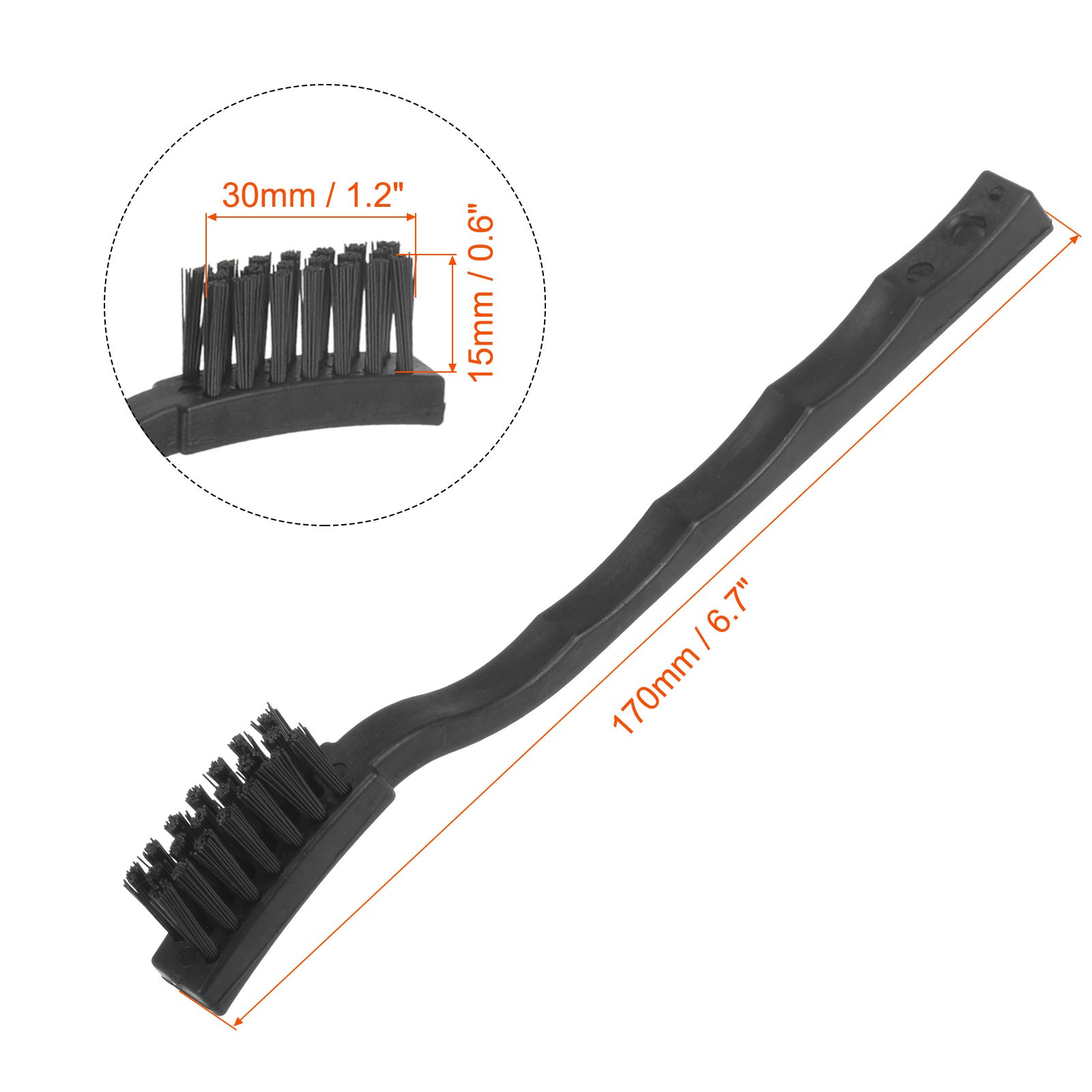 4pcs Antistatic ESD Brush Plastic Handle Nylon Cleaning Brushes 15x30mm Bristles