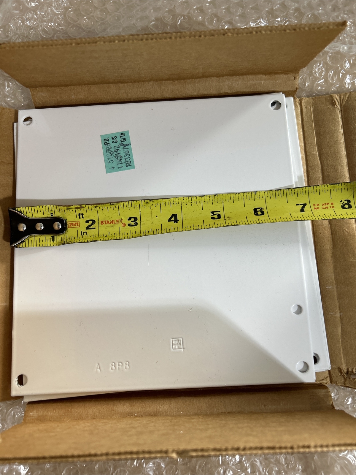 (3) HOFFMAN PACK OF 4 A-8P8 White Steel Panel Cover NIB + Warranty