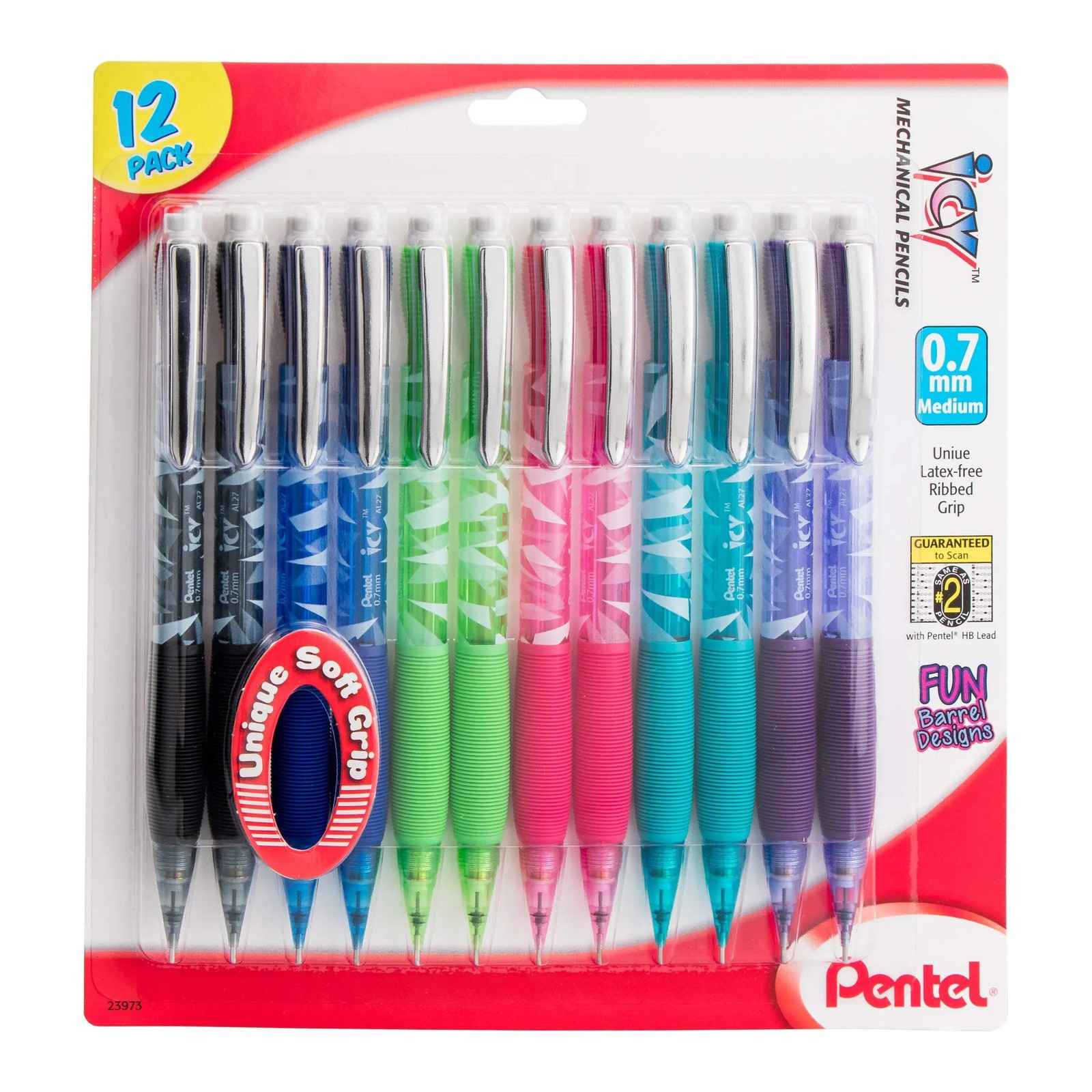 Pentel Icy Razzle-Dazzle Mechanical Pencil, (0.7mm), Assorted Barrels, Color May
