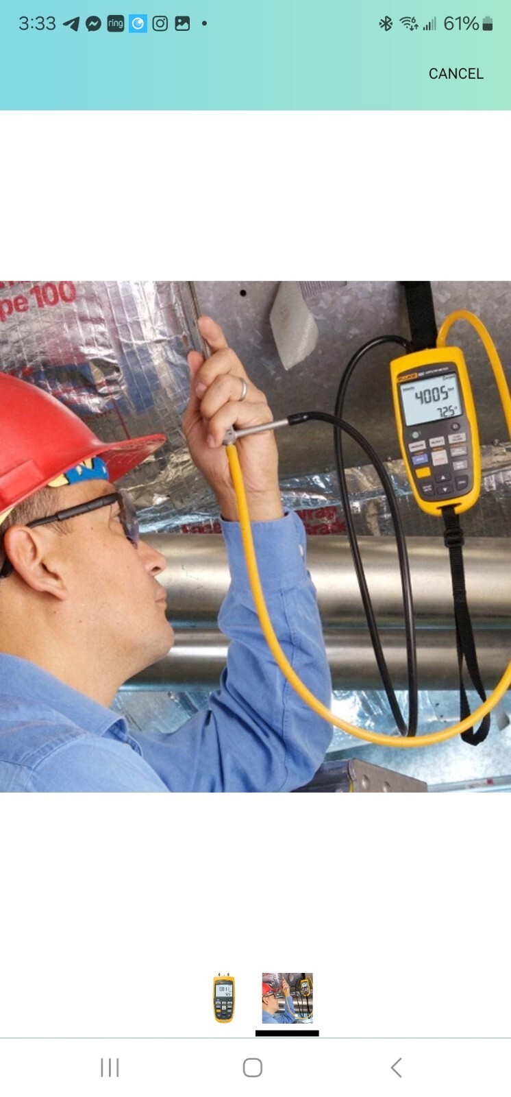 Fluke 922 Airflow Micromanometer with Bright Backlit Display