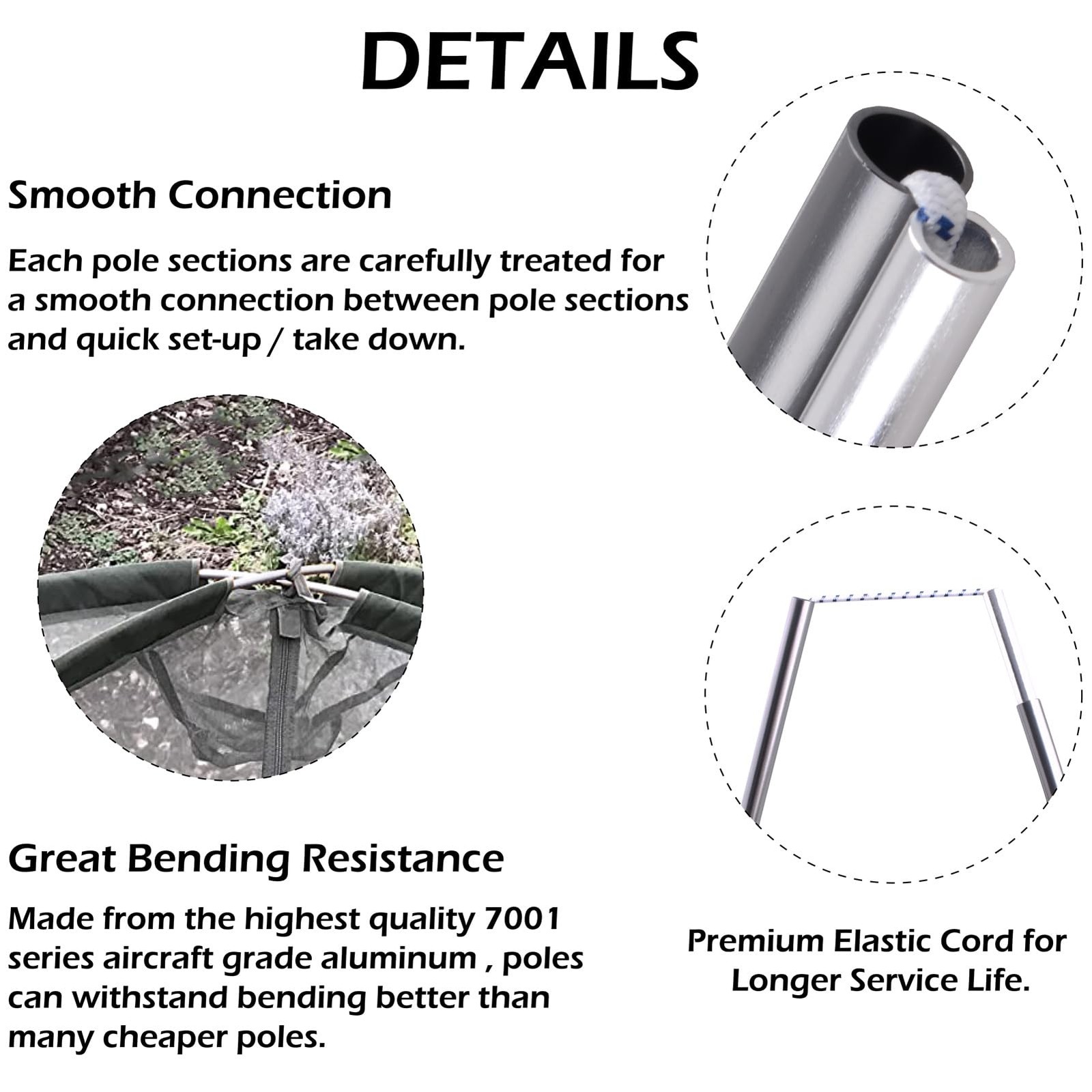 Aluminum Tent Poles Rod Replacement Lightweight Tent Repair Kit 7001 Series