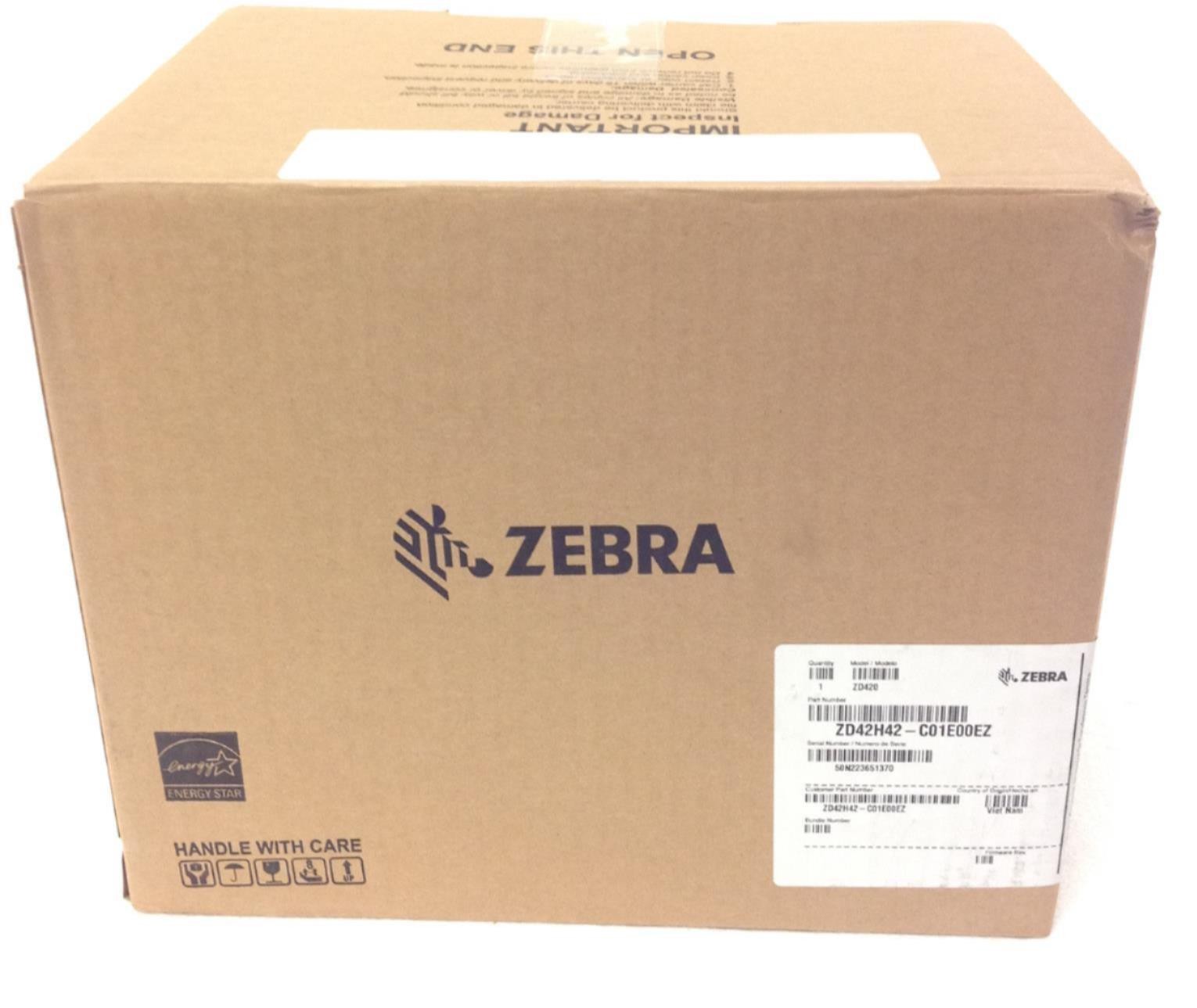 Zebra ZD420 Ethernet USB Thermal Transfer Barcode Label Printer ZD42H42-C01E00EZ