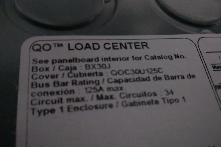 Square D QO130L125PG 30 Space 125 A Circuit Breaker Load Center
