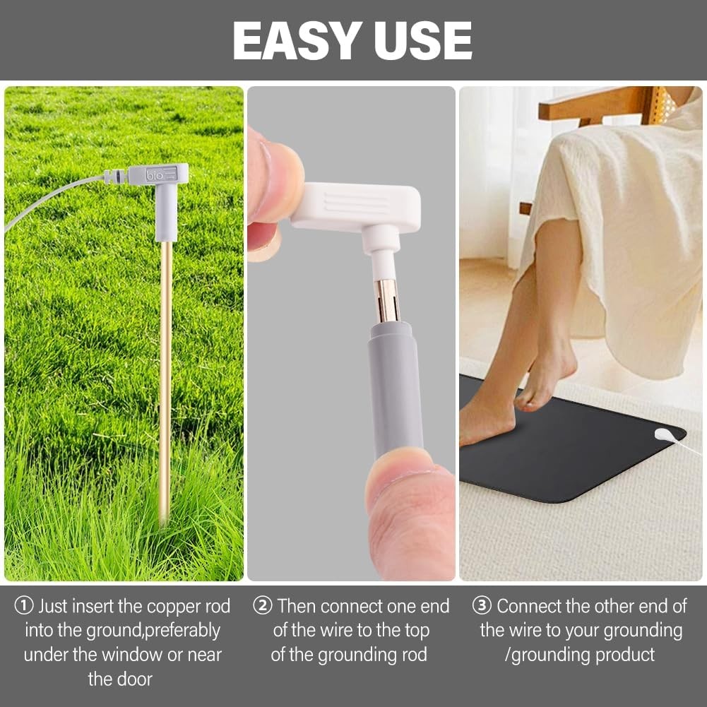 Grounding Rod with 40ft Wire, Portable Earthing Kit