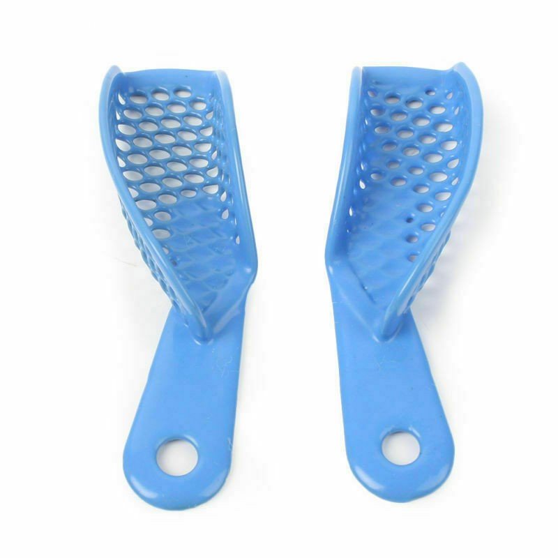 Dental Autoclavable Plastic Steel Impression Trays Denture Blue L/M/S/Q/A Opt