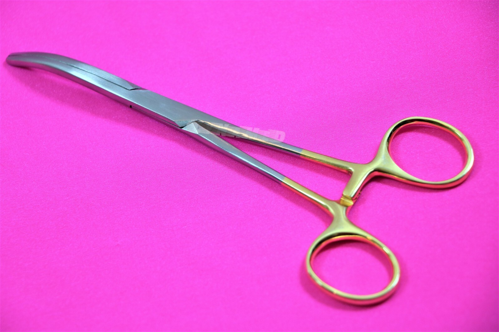 Gold Handle Spay Pack Rochester Carmalt Forceps 6.25″ Curved Stainless Steel