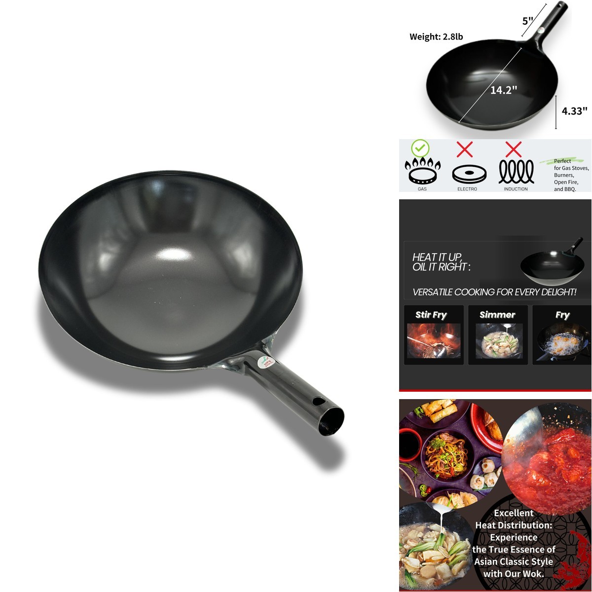 Upb Japan Kanda Iron Beijing Wok – Lightweight And Durable – 14.2 Inch 36Cm