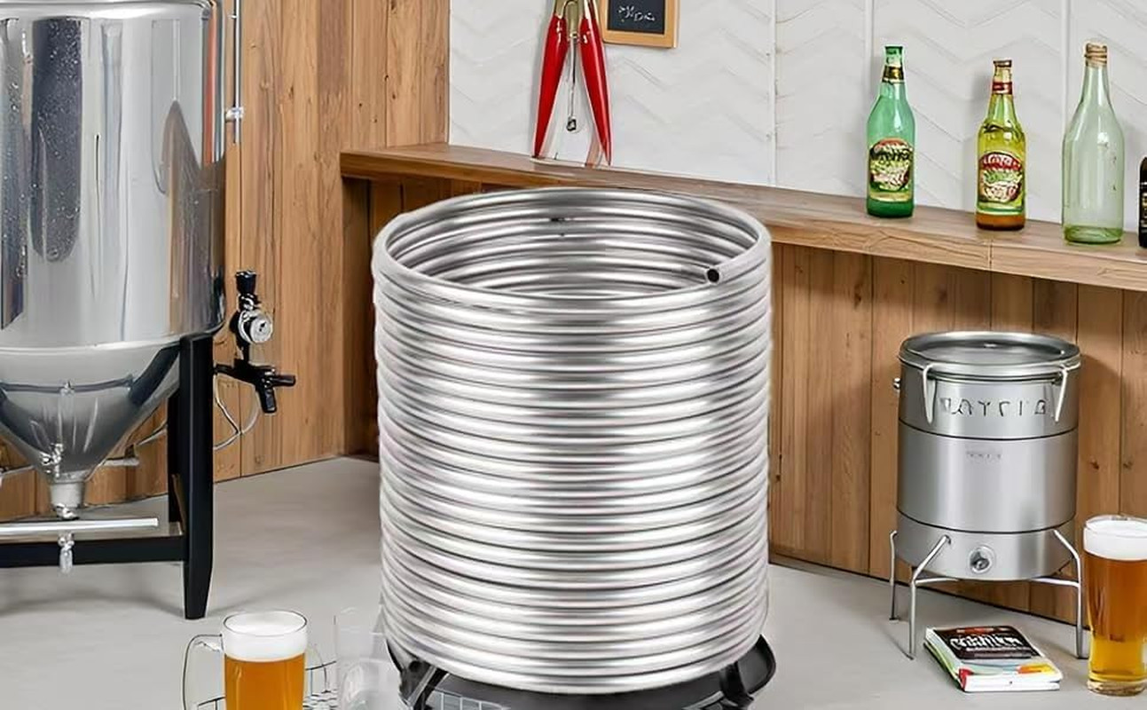 3/8″ X 50Ft 304 Stainless Steel Tubing Coil, Immerson Tubing Coil for Ice Bath W