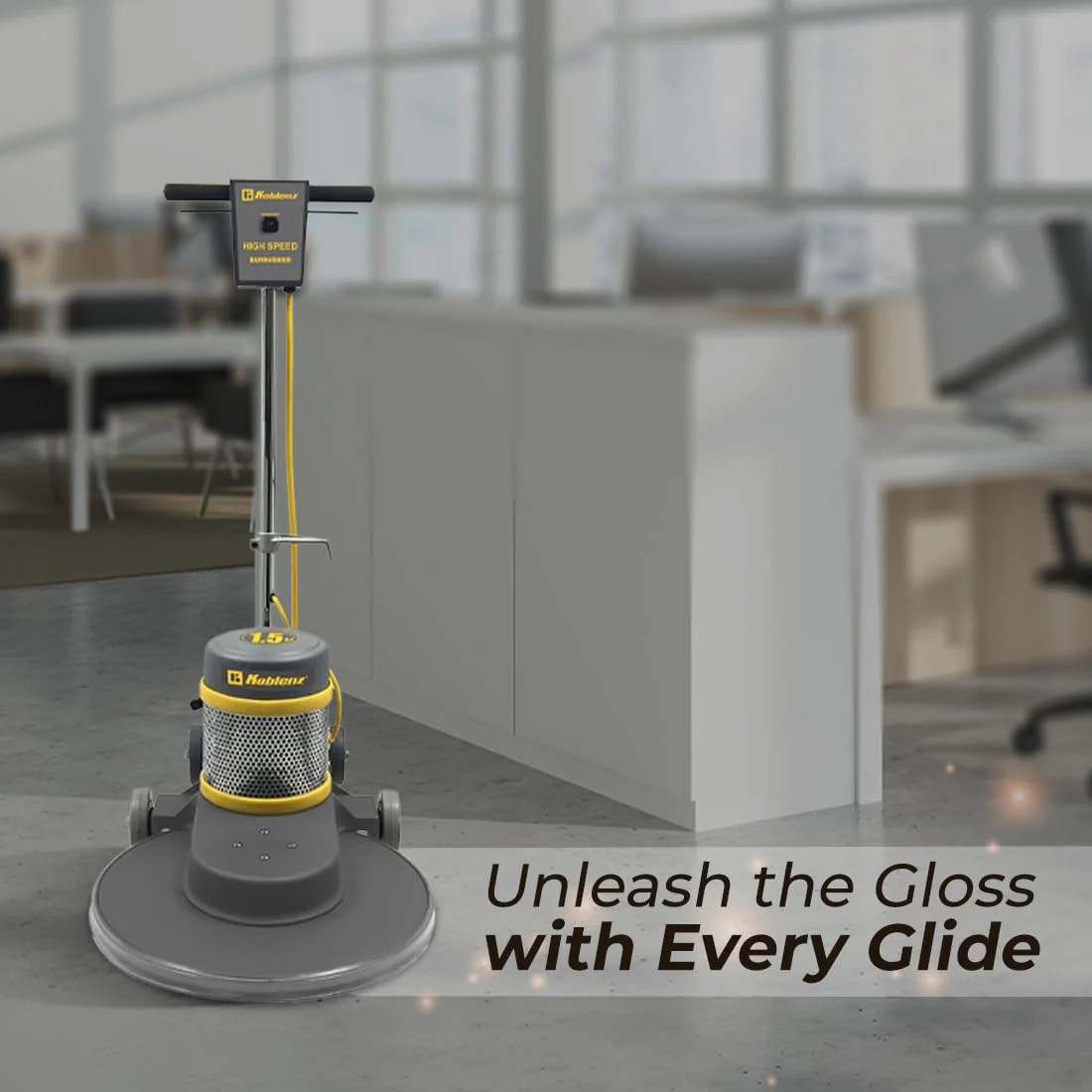 Koblenz B-1500-P High-Speed Floor Burnisher, Includes 20″ Floor Cleaner Pad, 1.5